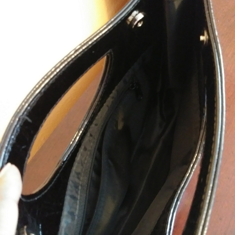 Black patent leather purse